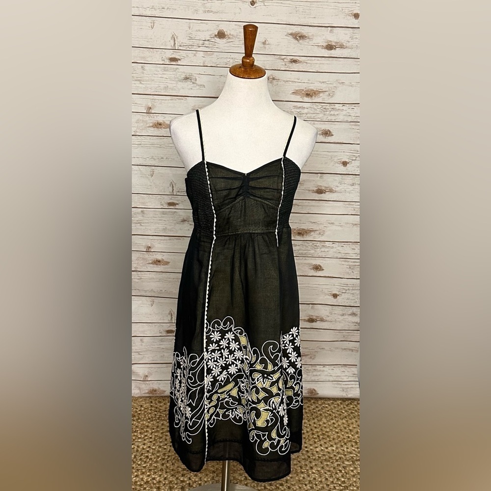 Anthropologie Floreat Step-by-Step floral embroidered and cutout voile sundress - Picture 1 of 7
